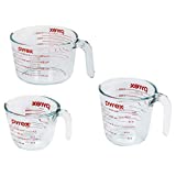 Pyrex 3 Piece Glass Measuring Cup Set